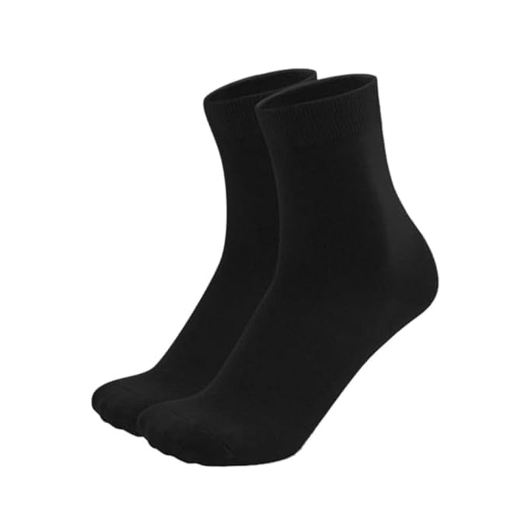 Men's Black Ankle Length Cotton Socks (4 Pairs) Free Size