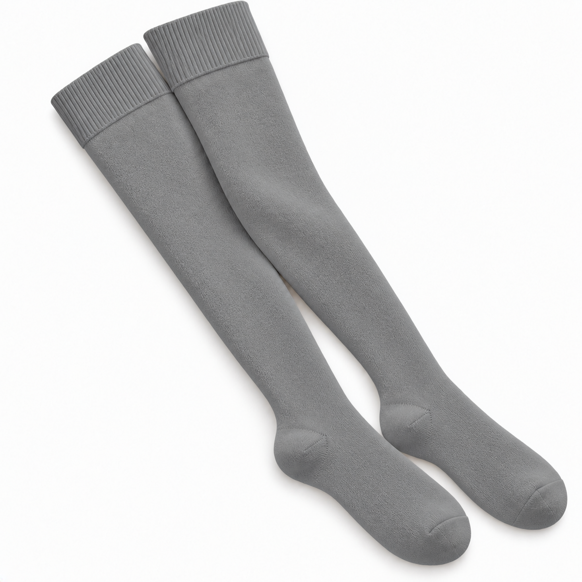 Terry Cotton Thigh High Length Grey Stockings