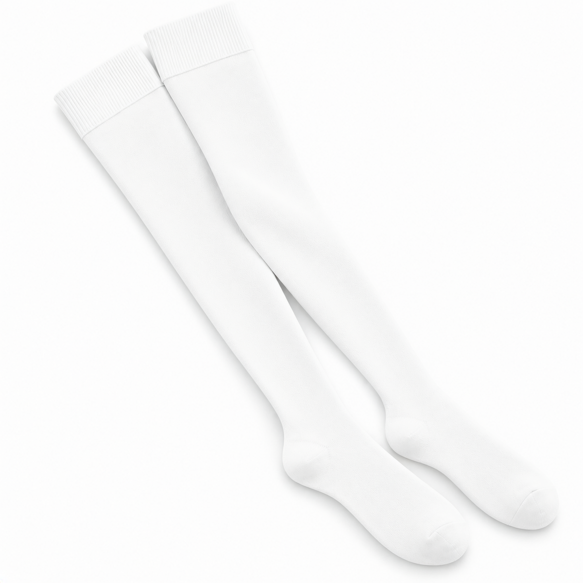 Stretch Fit Thigh High Length White Stockings