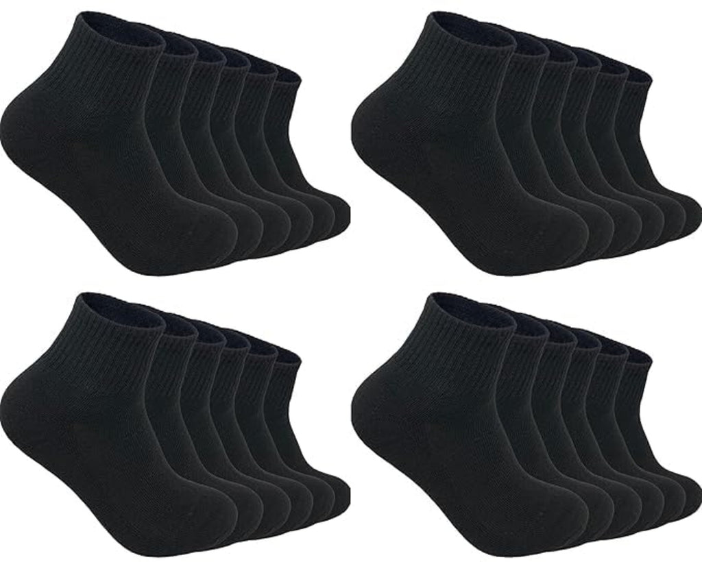 Men's Black Ankle Length Cotton Socks (4 Pairs) Free Size