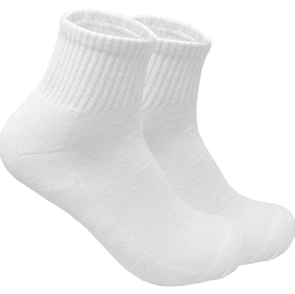 Men's White Ankle Length Cotton Socks (4 Pairs) Free Size