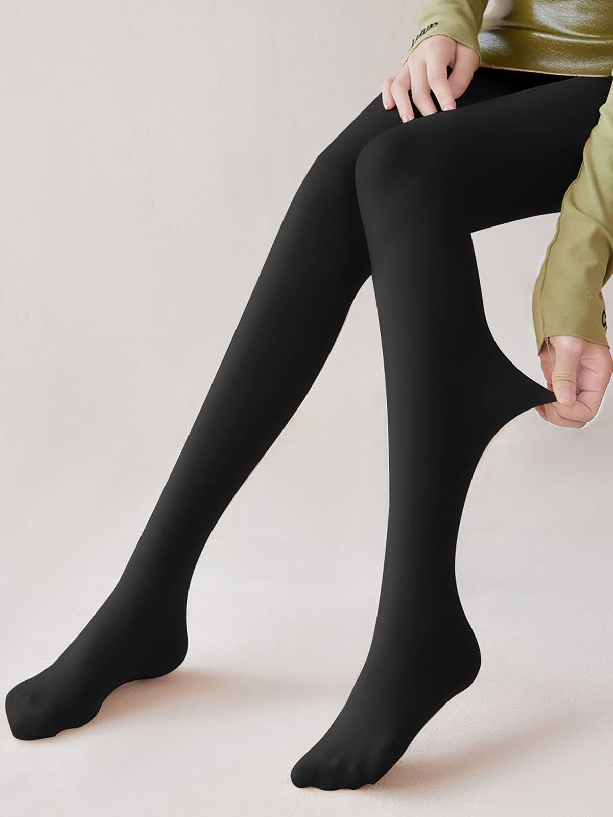 Womens Thigh High Black Cotton Stockings