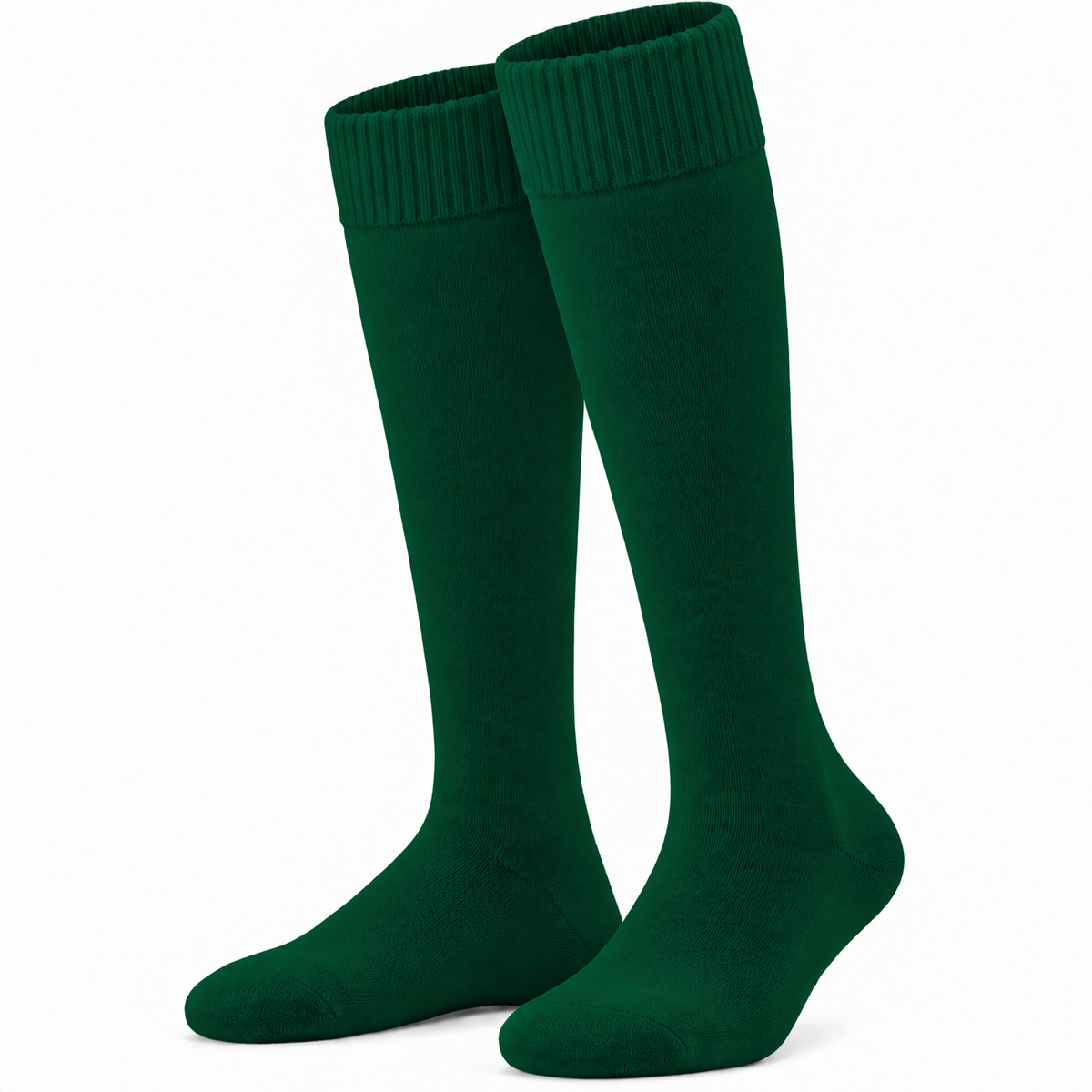 Terry Cotton Knee Length Dark Green Long Socks