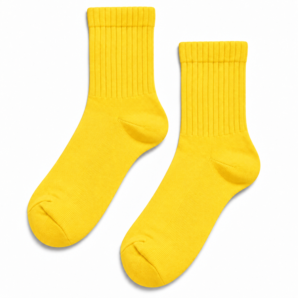 Terry Cotton Ankle Length Yellow Socks