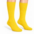 Terry Cotton Calf Length Yellow Socks