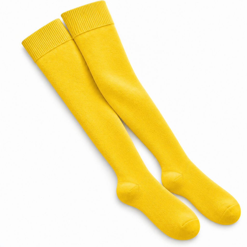 Stretch Fit Thigh High Length Yellow Stockings
