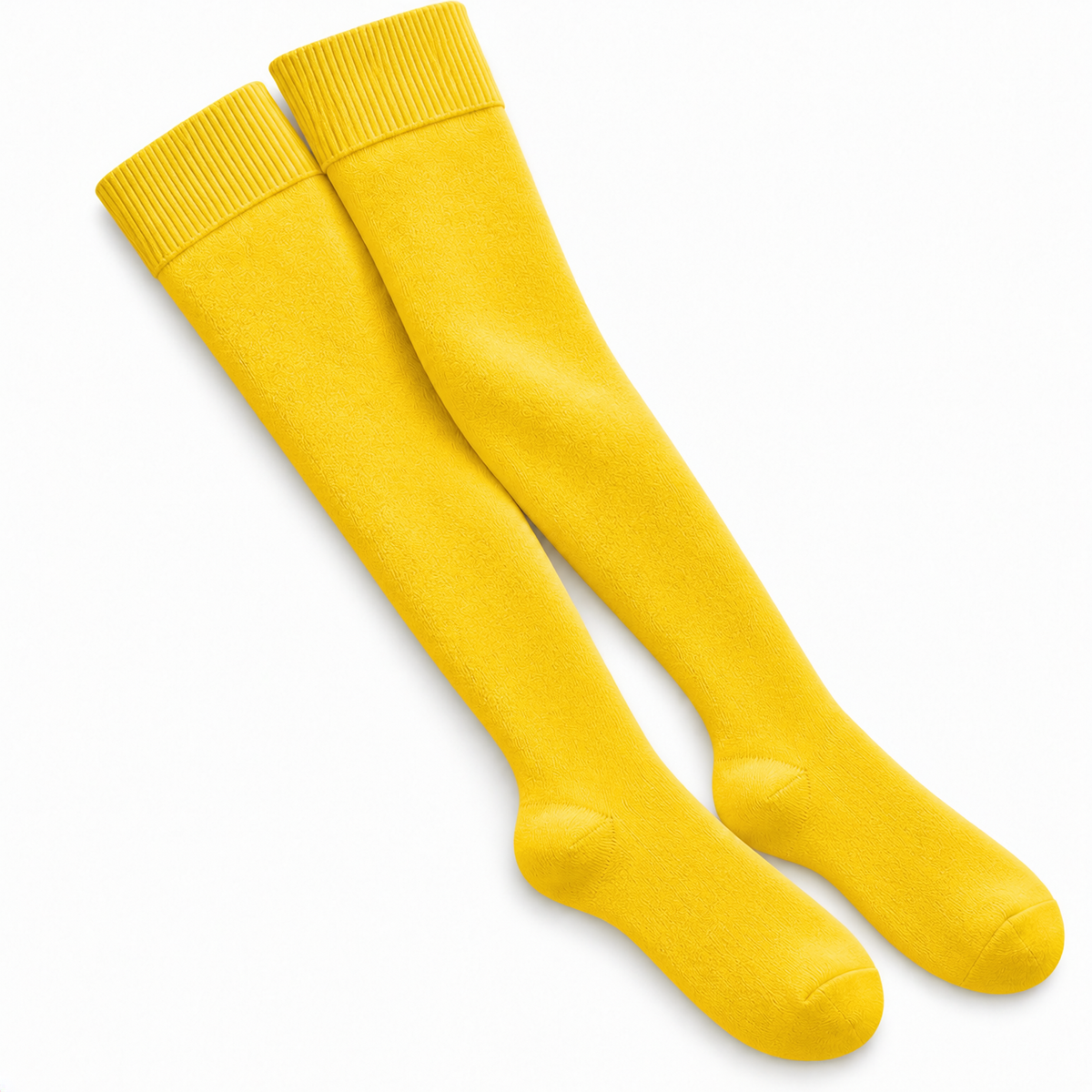 Stretch Fit Thigh High Length Yellow Stockings