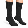 Terry Cotton Calf Length Light Black Socks