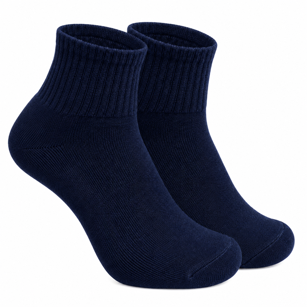 Terry Cotton Ankle Length Navy Blue Socks
