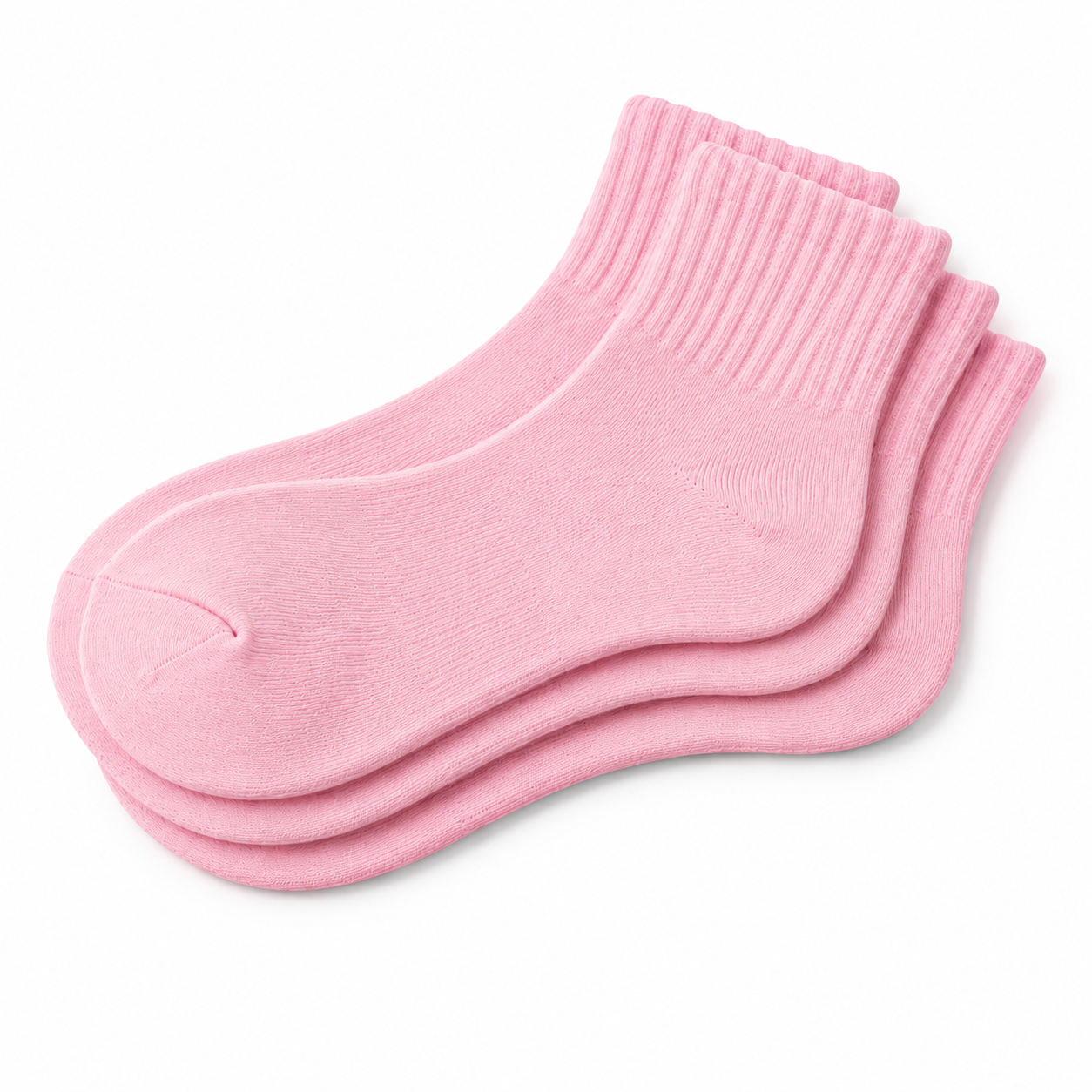 Pink Ankle Length Pure Cotton Socks 4 Pairs