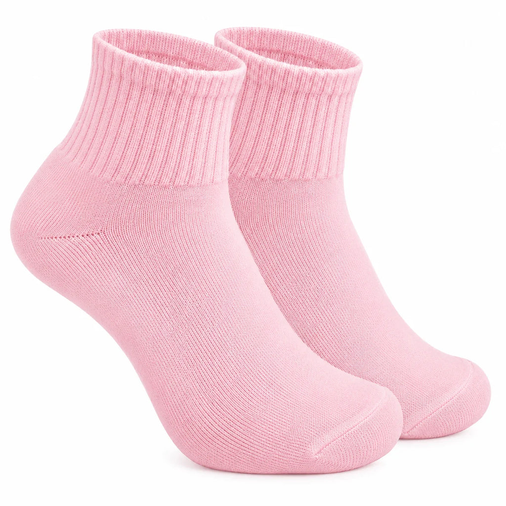 Terry Cotton Ankle Length Pink Socks