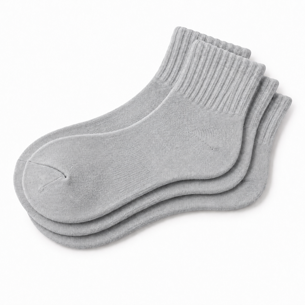Grey Ankle Length Pure Cotton Socks 4 Pairs