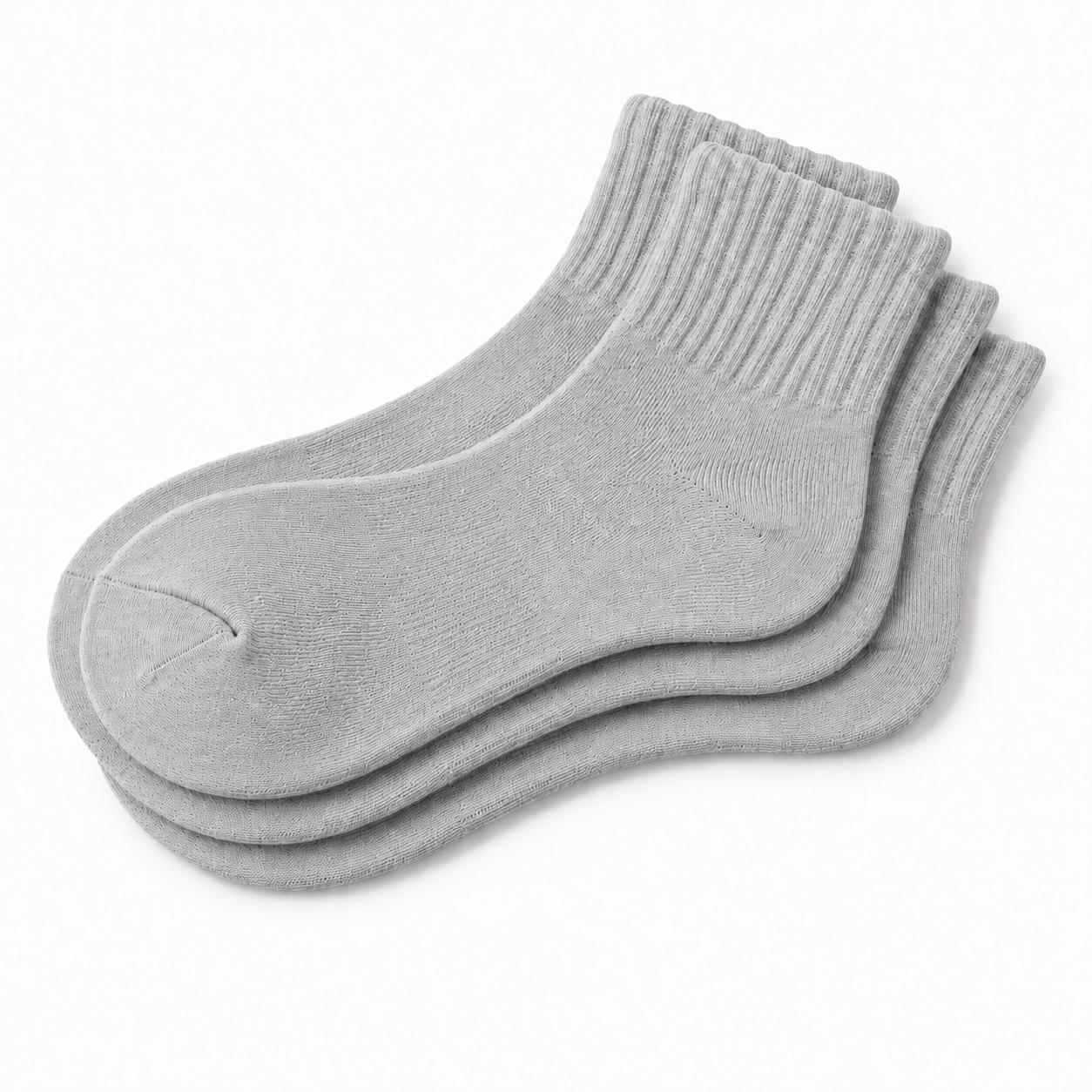 Grey Ankle Length Pure Cotton Socks 4 Pairs