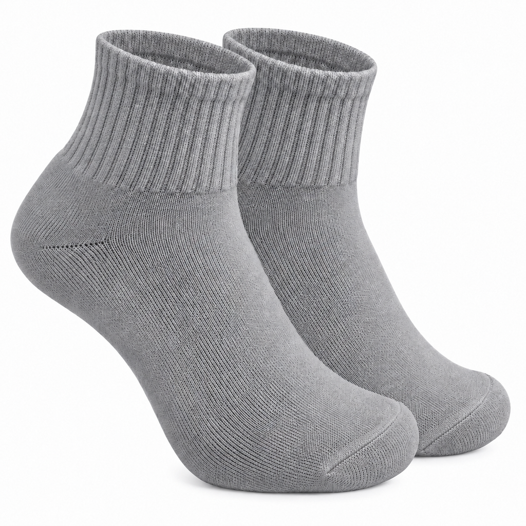 Grey Ankle Length Pure Cotton Socks 4 Pairs