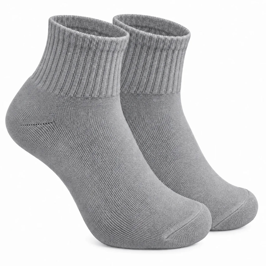 Terry Cotton Ankle Length Grey Socks