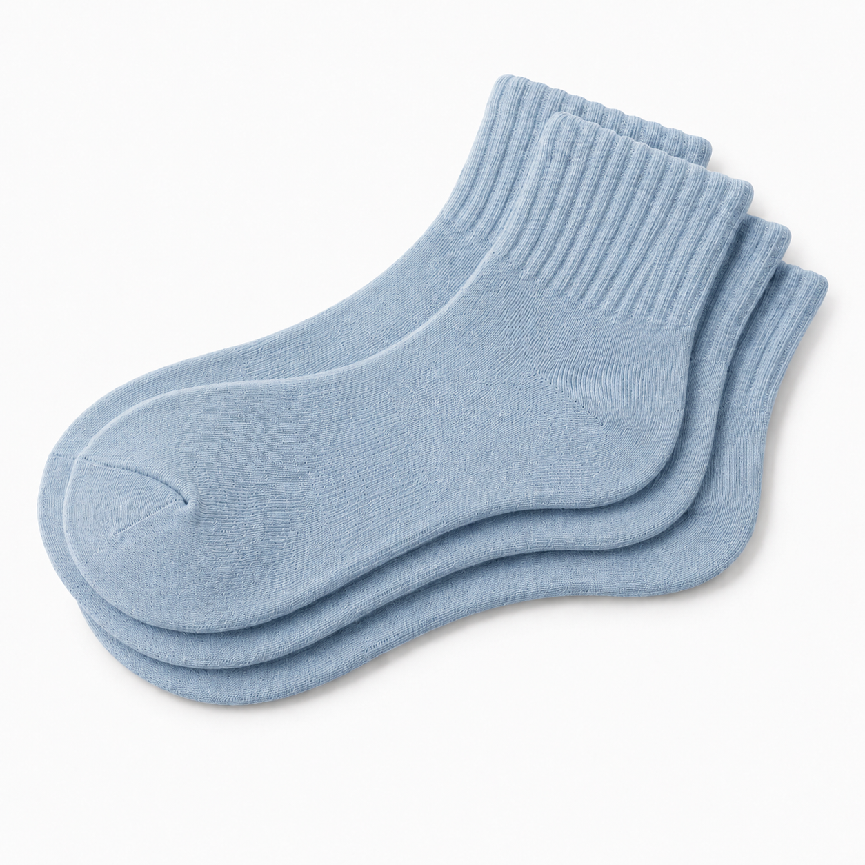 Faded Blue Ankle Length Pure Cotton Socks 4 Pairs