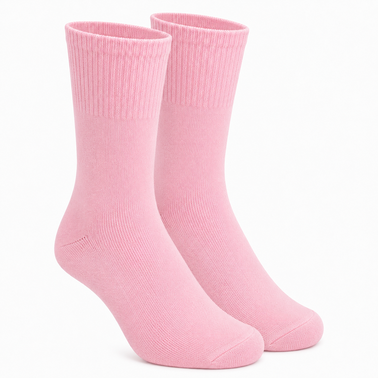 Pink Calf Length Pure Cotton Socks 4 Pairs