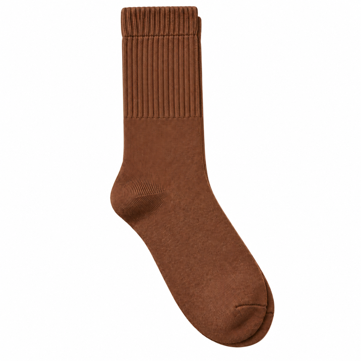 Terry Cotton Calf Length Brown Socks