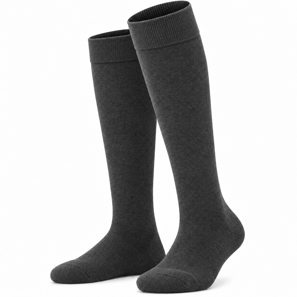 Stretch Fit Knee Length Light Black Long Socks