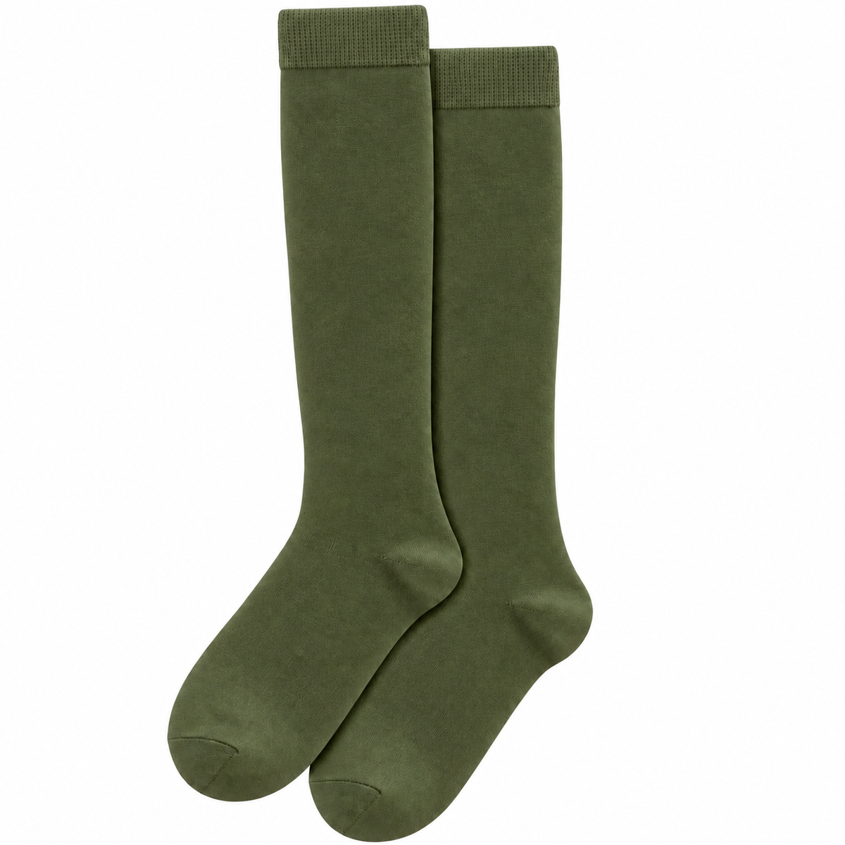 Stretch Fit Knee Length Olive Green Long Socks