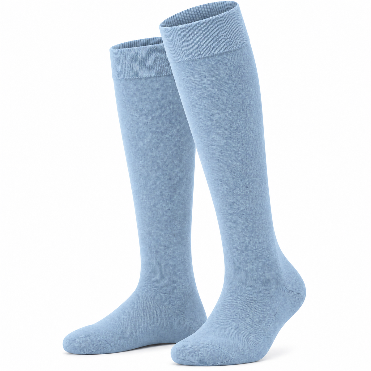 Stretch Fit Knee Length Faded Blue Long Socks