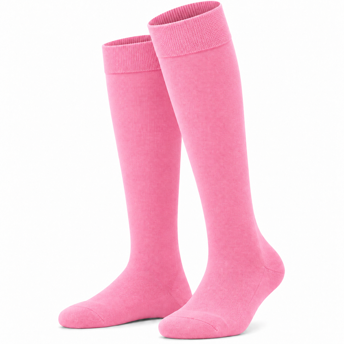 Stretch Fit Knee Length Pink Long Socks
