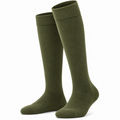 Stretch Fit Knee Length Olive Green Long Socks