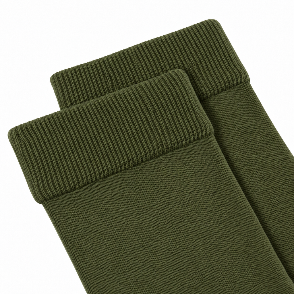 Stretch Fit Knee Length Olive Green Long Socks