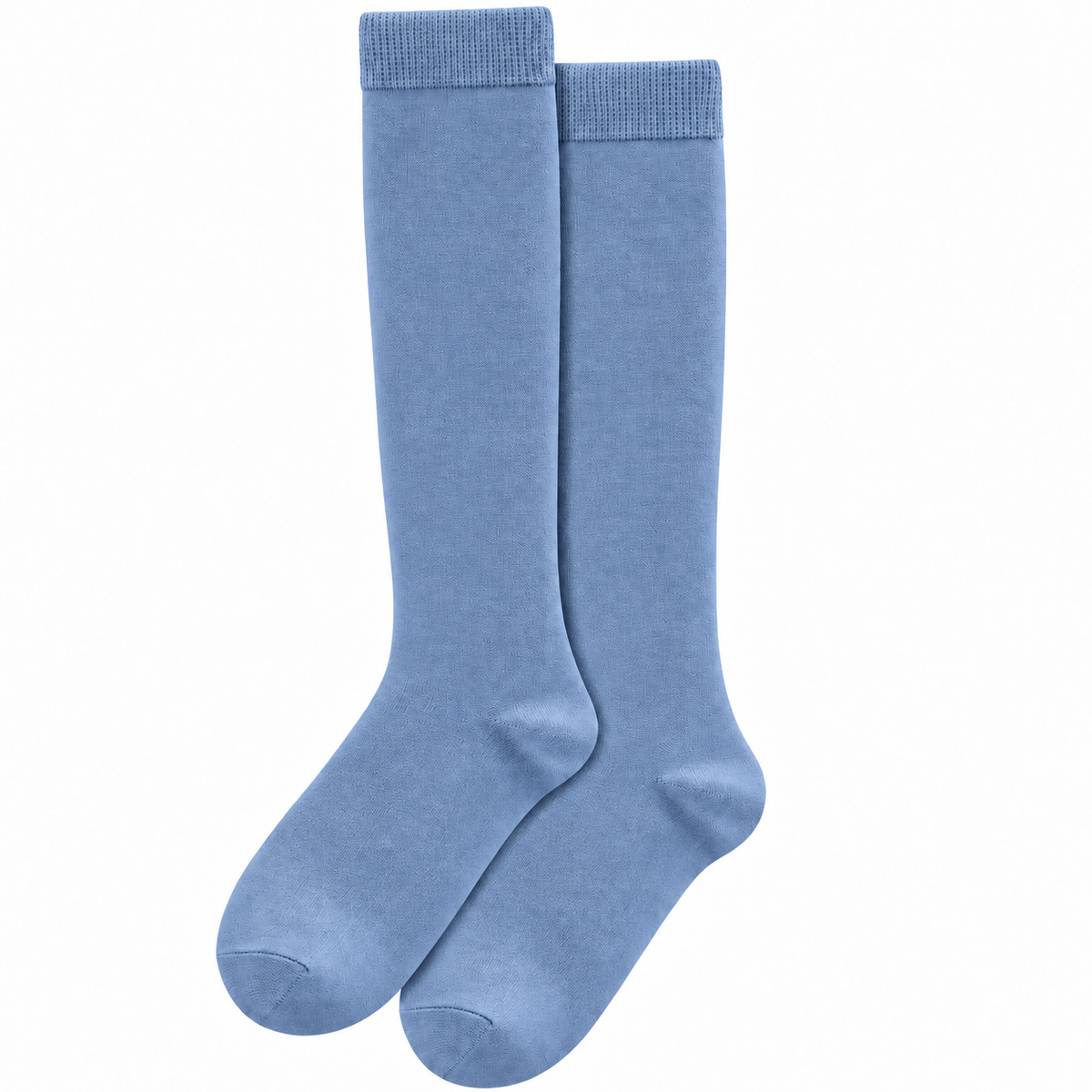 Stretch Fit Knee Length Faded Blue Long Socks