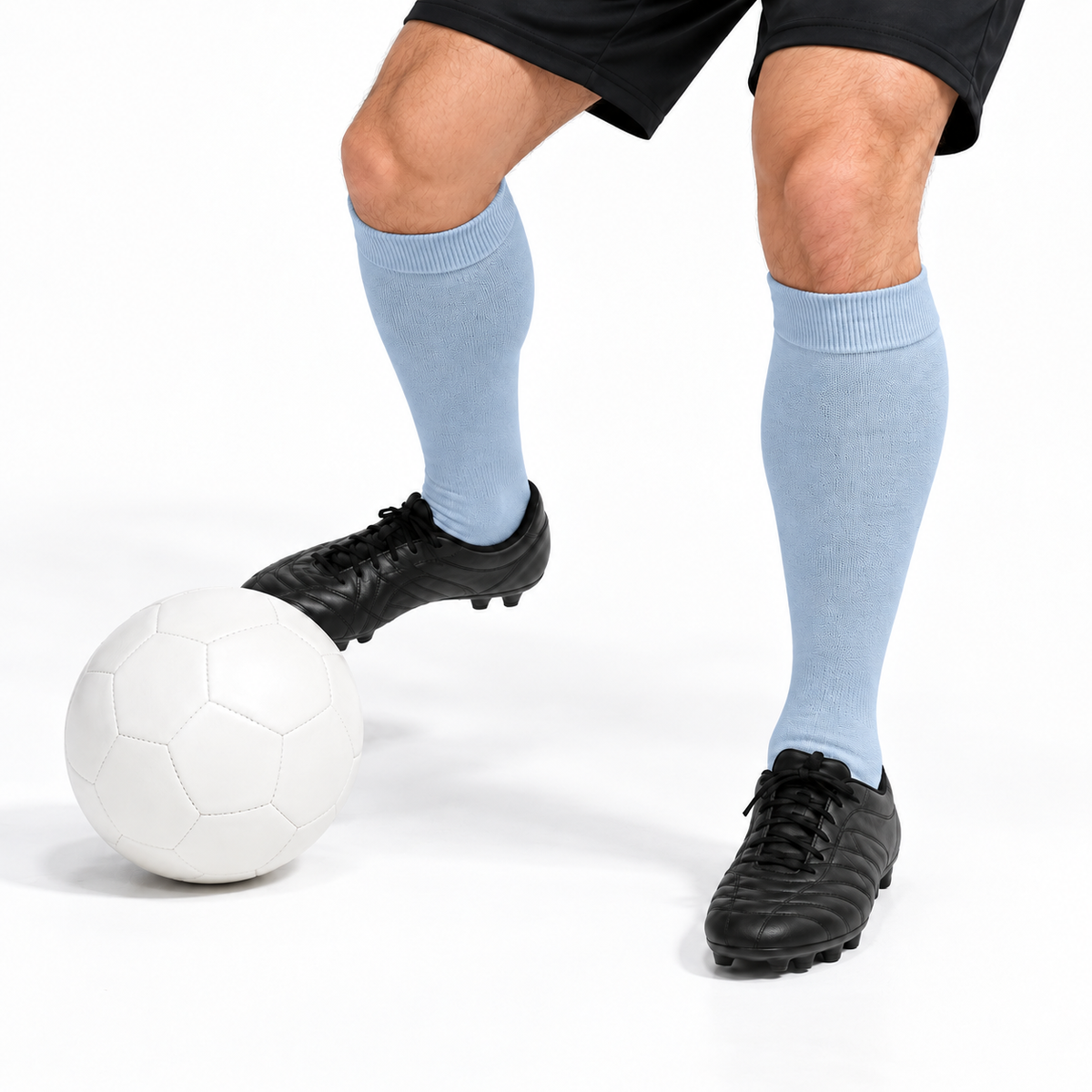 Stretch Fit Knee Length Faded Blue Long Socks