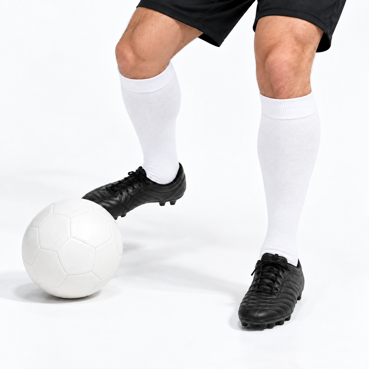 Stretch Fit Knee Length White Long Socks For Sports Casual & Occasions