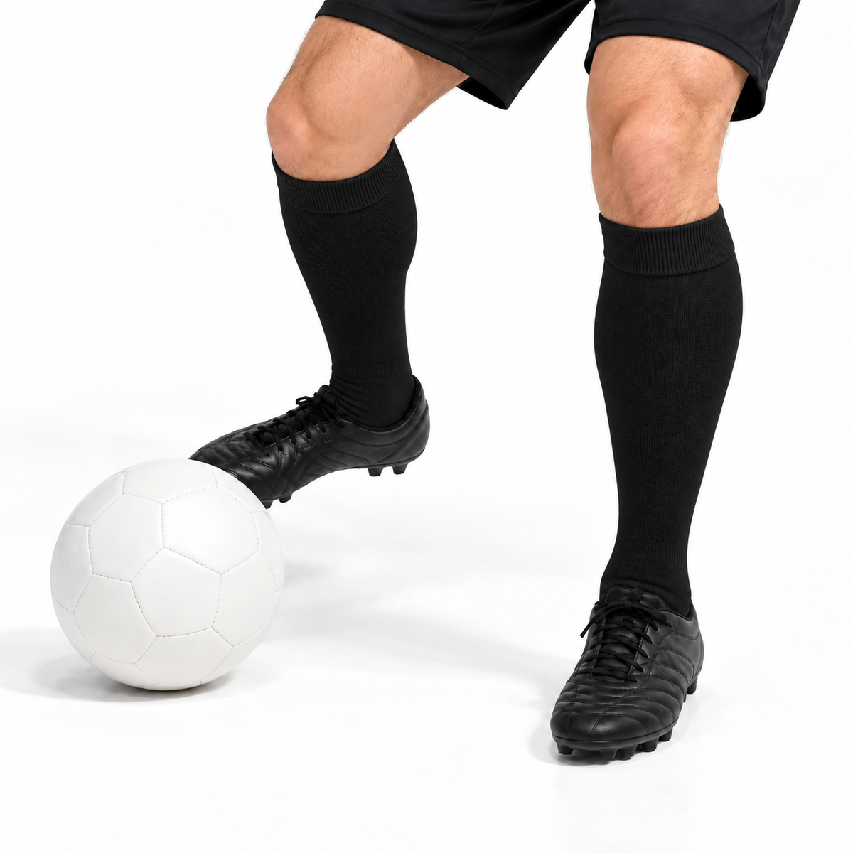 Stretch Fit Knee Length Black Long Socks