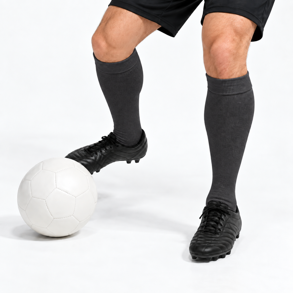 Stretch Fit Knee Length Light Black Long Socks