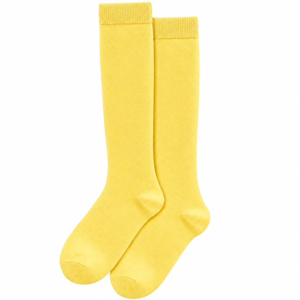 Stretch Fit Knee Length Yellow Long Socks
