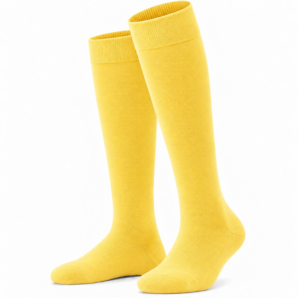 Stretch Fit Knee Length Yellow Long Socks