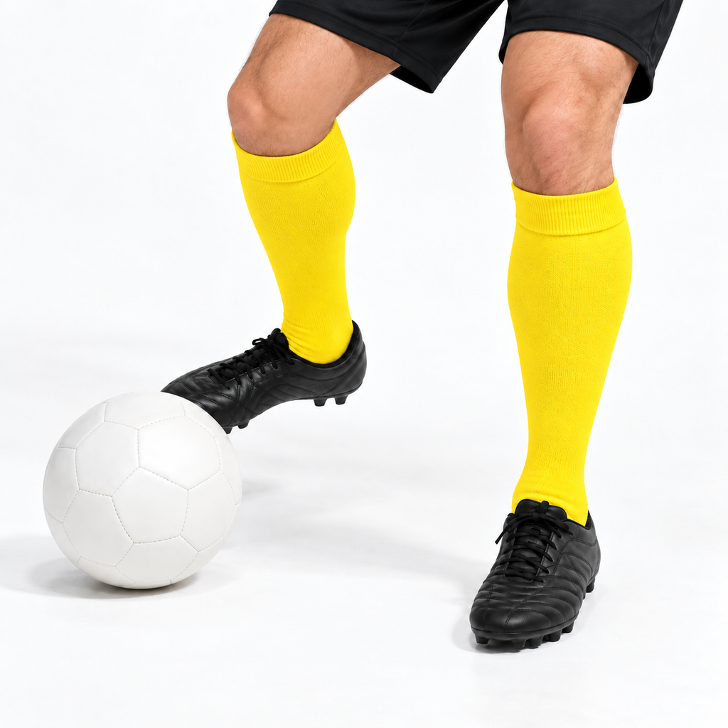Stretch Fit Knee Length Yellow Long Socks
