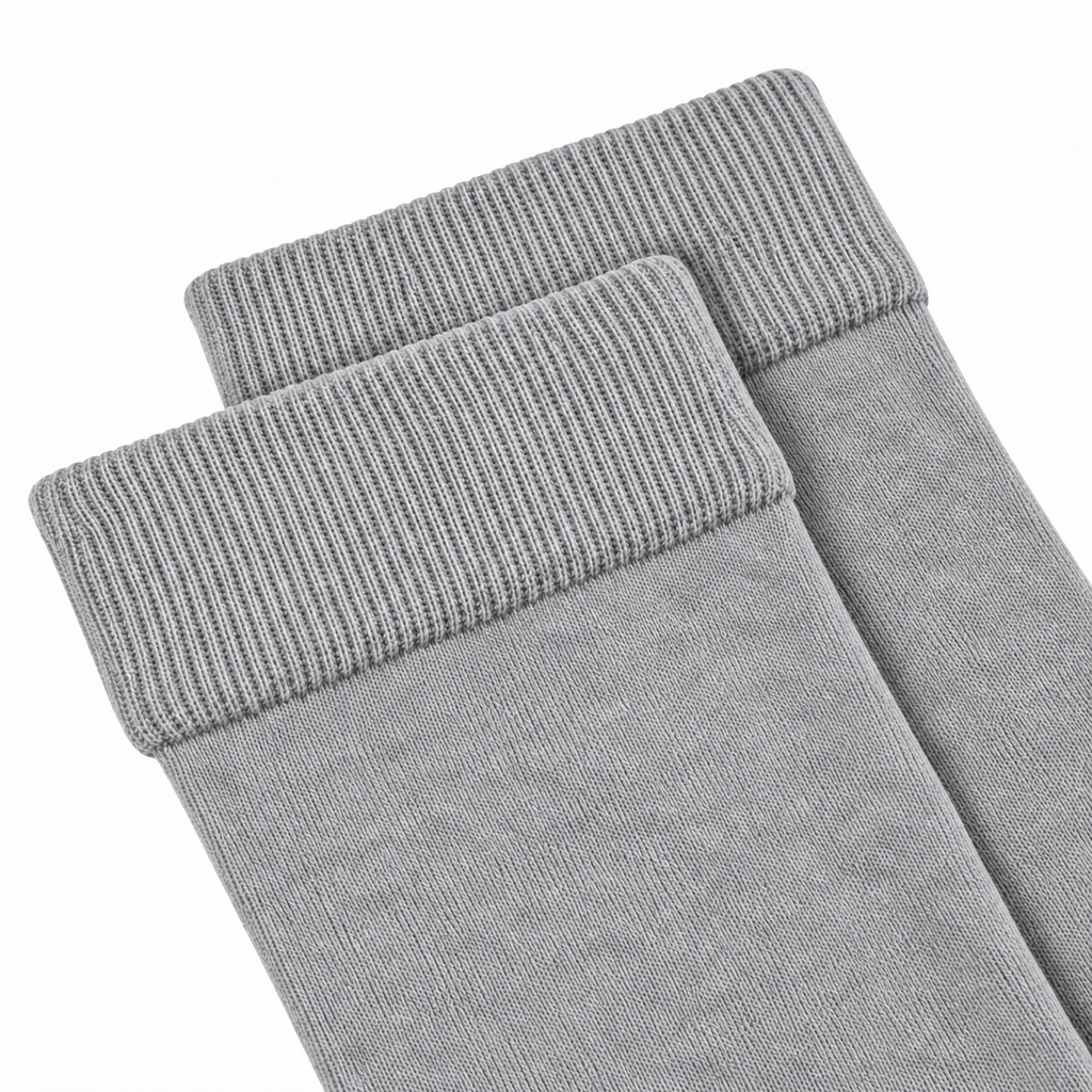 Stretch Fit Knee Length Grey Long Socks