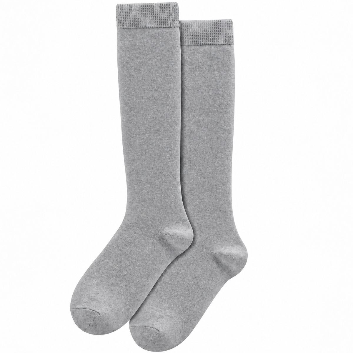 Stretch Fit Knee Length Grey Long Socks