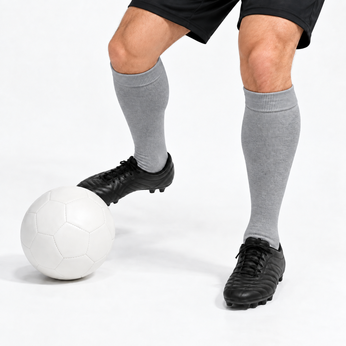 Stretch Fit Knee Length Grey Long Socks