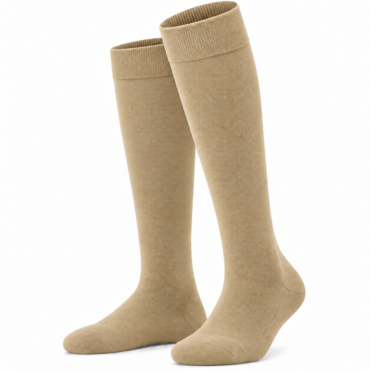 Stretch Fit Knee Length Khakhi Long Socks
