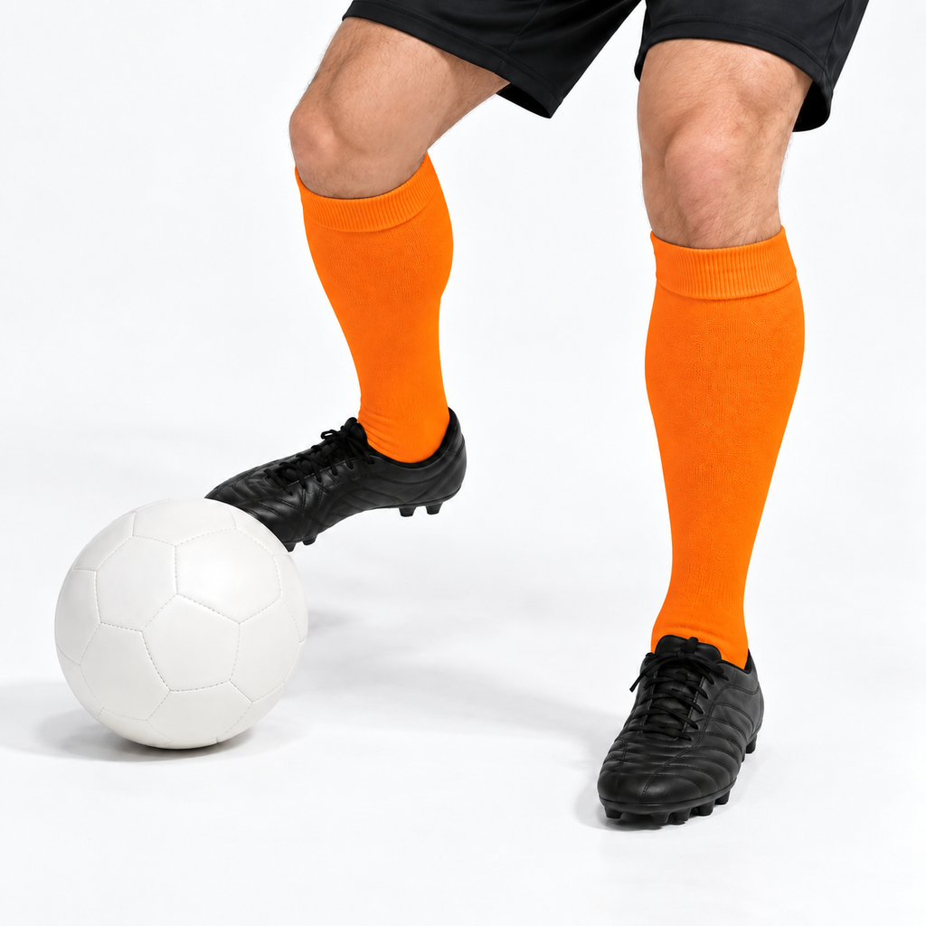 Stretch Fit Knee Length Orange Long Socks