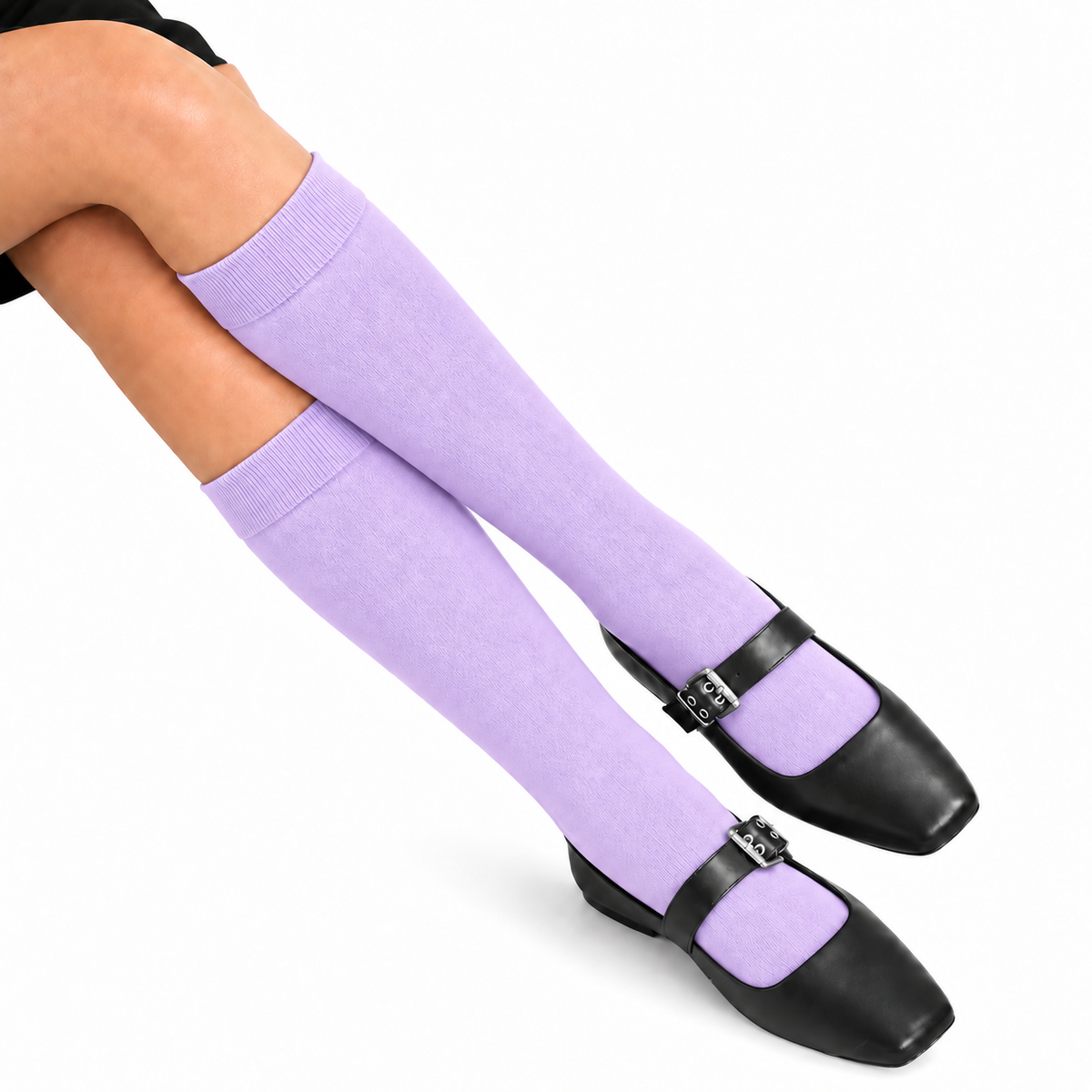 Stretch Fit Knee Length Lavender Long Socks