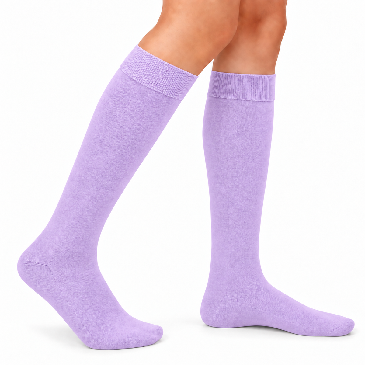 Stretch Fit Knee Length Lavender Long Socks