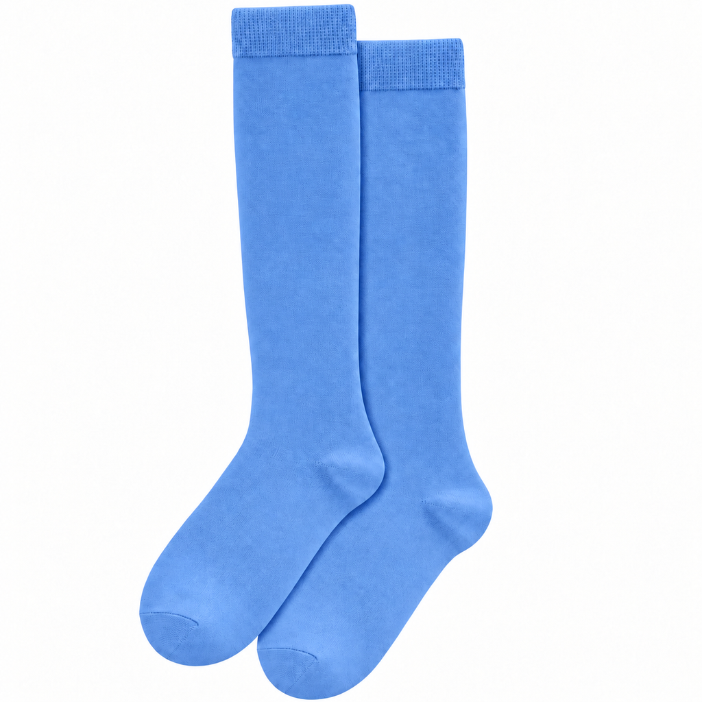 Stretch Fit Knee Length Blue Long Socks
