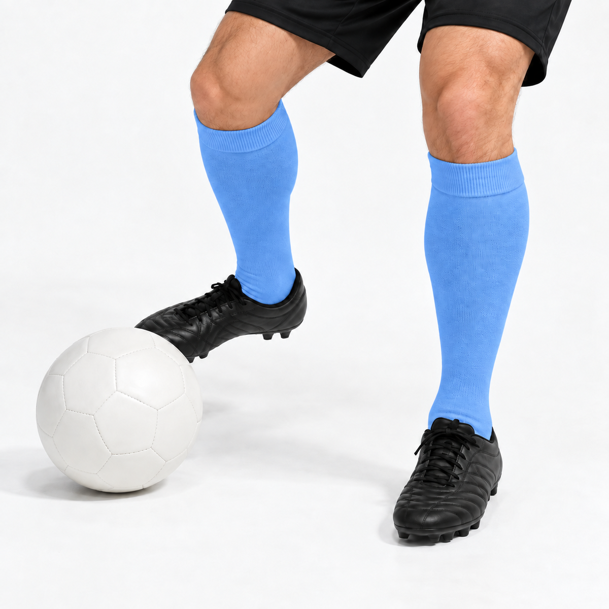 Stretch Fit Knee Length Blue Long Socks