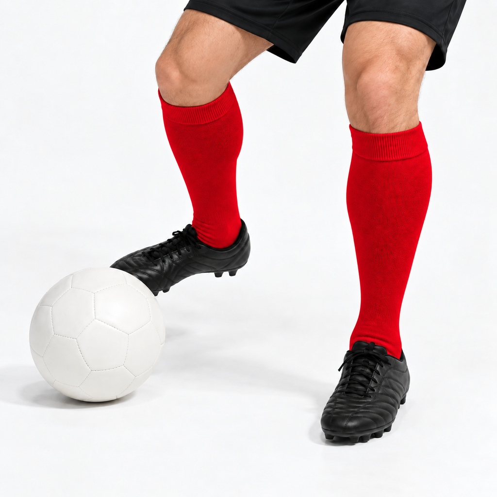 Stretch Fit Knee Length Red Long Socks