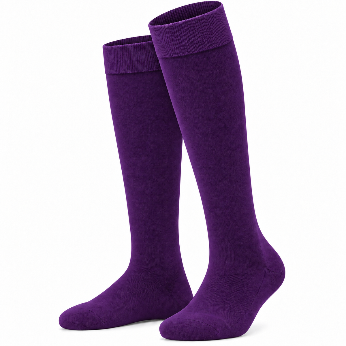 Stretch Fit Knee Length Purple Long Socks