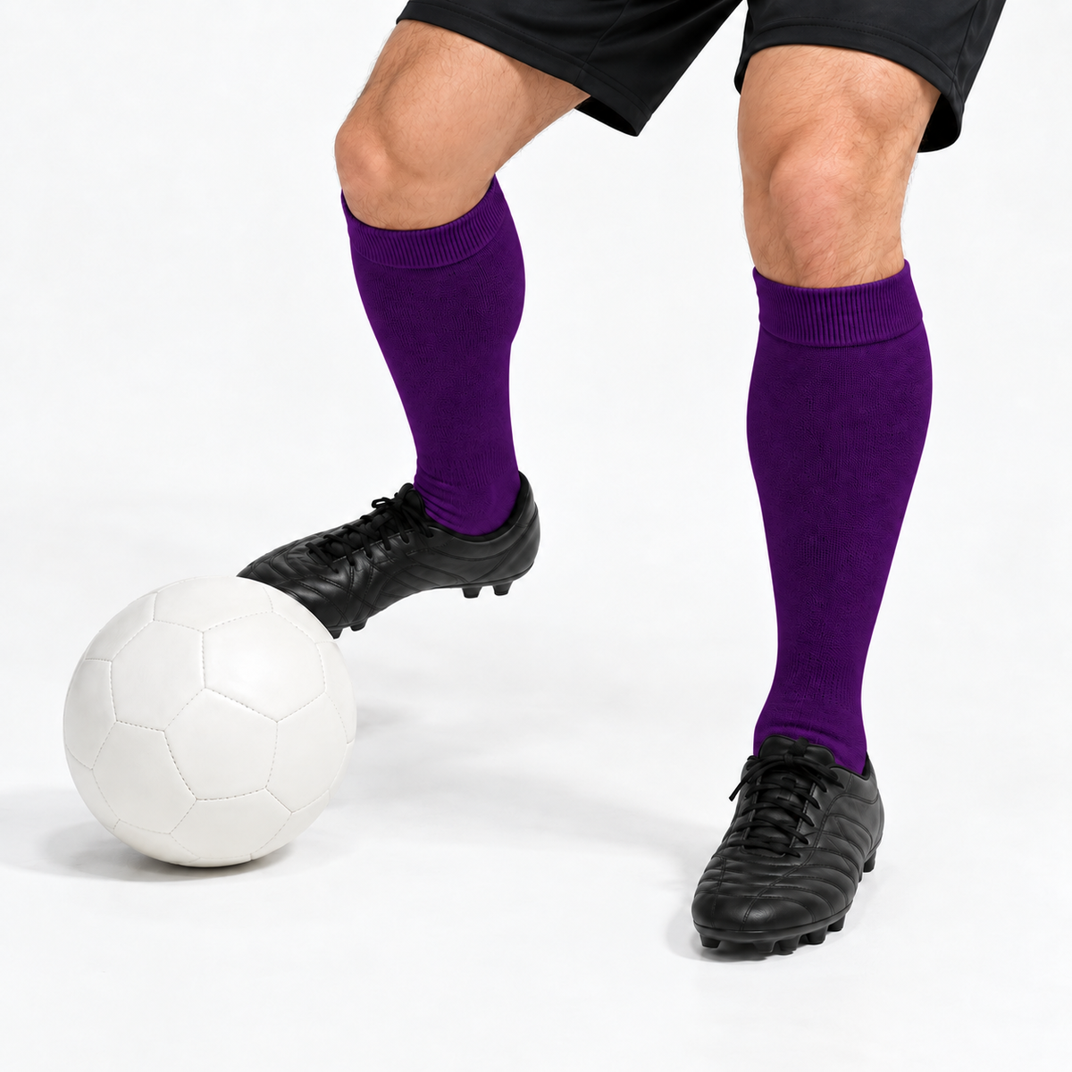 Stretch Fit Knee Length Purple Long Socks