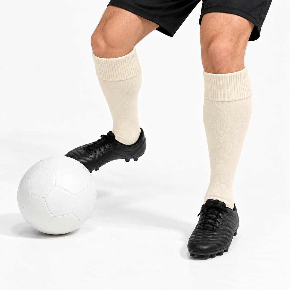 Terry Cotton Knee Length Cream Long Socks