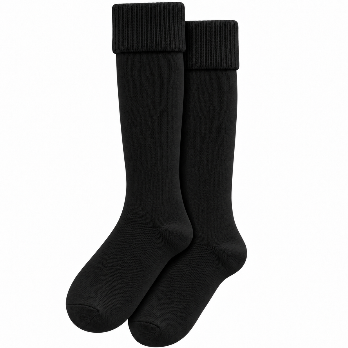 Terry Cotton Knee Length Black Socks For Sports Casual & Occasions